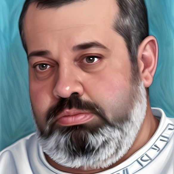 Painted-style portrait of Sam Sammane