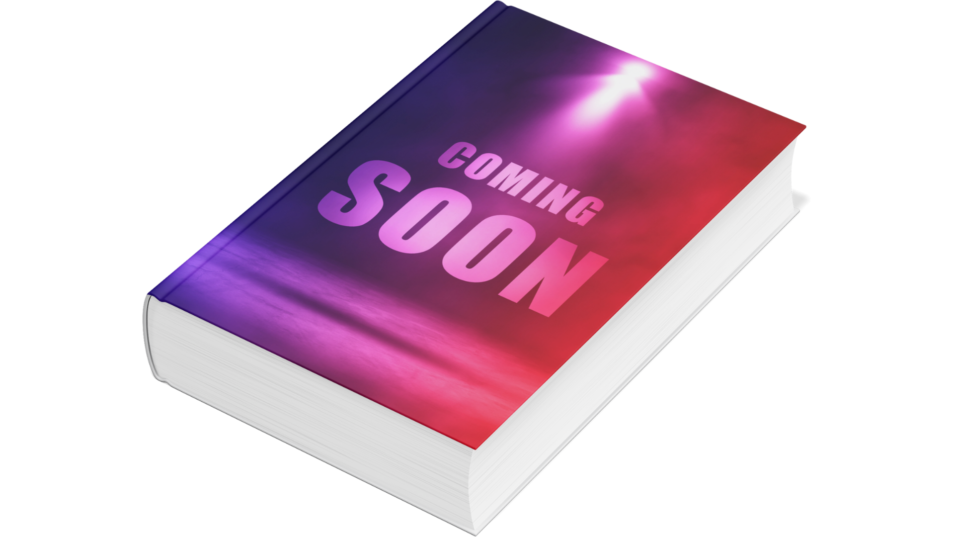 A 3D book marked Coming Soon