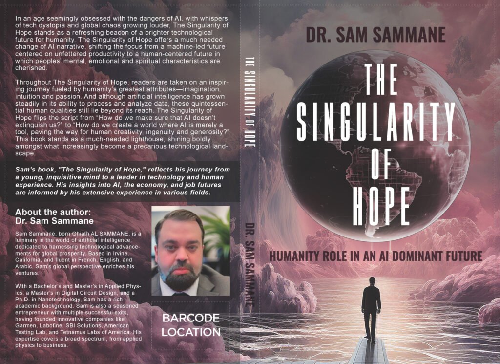 The Singularity of Hope full cover wrap: back cover, spine and front cover