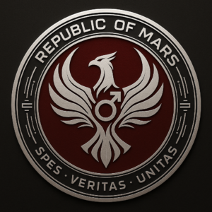 Republic of Mars emblem: a phoenix over the Mars symbol with the motto Spes, Veritas, Unitas