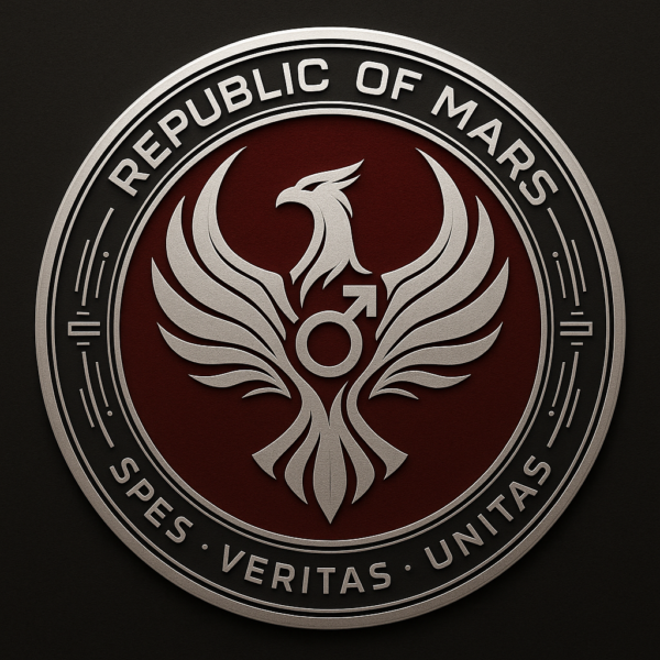 Republic of Mars emblem: a phoenix over the Mars symbol with the motto Spes, Veritas, Unitas