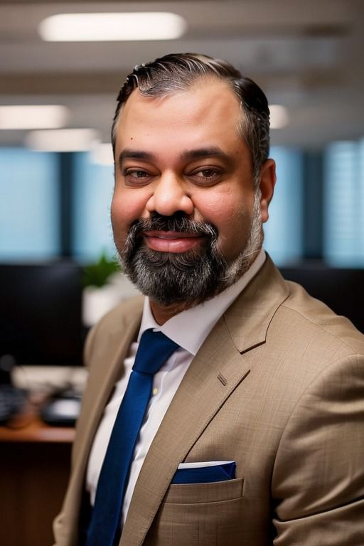 Dr. Sam Sammane in a tan suit in his office